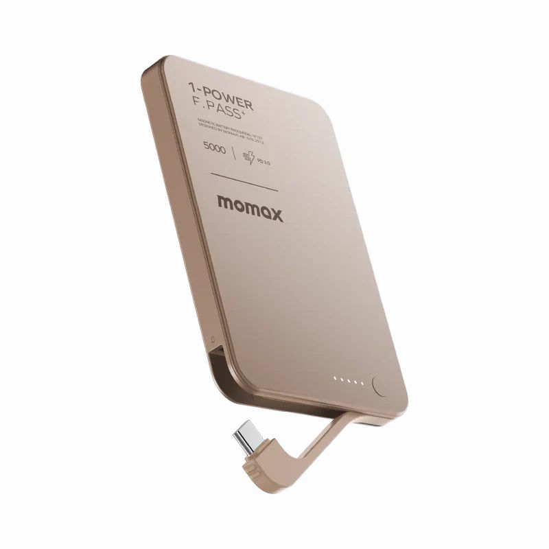 Momax 1-Power F.Pass⁺ 5000mAh Magnetic Battery Pack with Built-in Cable